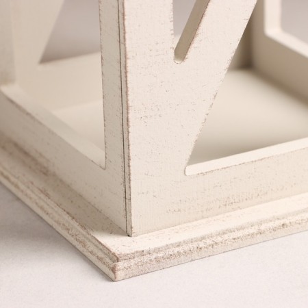 Kashpo wooden "Lantern. Provence" 17x17x31 cm light gray-4