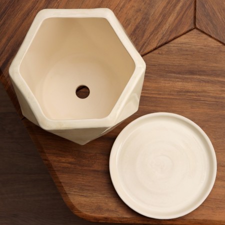 Set of pots 3pcs. "Crystal" White: 7.4 liters, 3.9 l, 0.6 liters-4