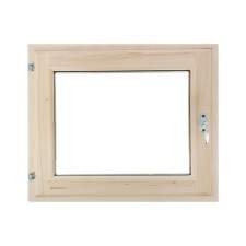 Window, 50 × 60cm, single -chamber double -glazed window, with a seal, from linden