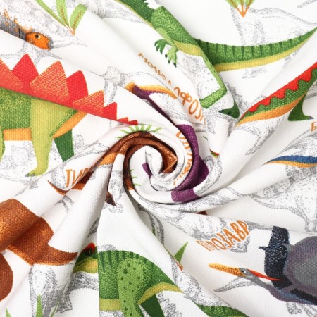 Curtain Ethel "Dinosaurs", 145*260 cm, 100% cotton, matting
