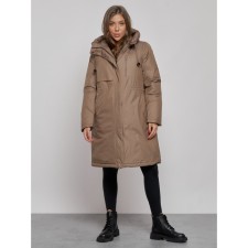 Coat insulated winter female, size 50, brown color
