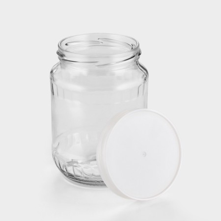 A set of glass cans with a silver polymer lid, TO-82 mm, 720 ml, 4 pcs.-2