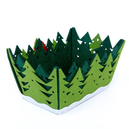 New Year's basket for the decor "Santa Claus in the forest" 20 × 15 × 11 cm-5