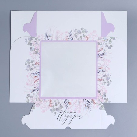 Capcake box, confectionery packaging with a window, 9 cells "Wreath", 25 x 25 x 10 cm-3