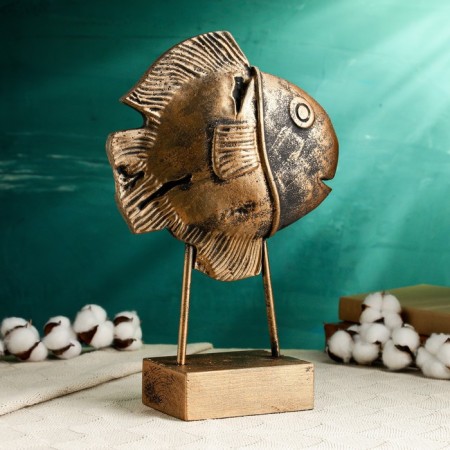 Figure "Fish on the stand" of bronze, 36cm-1