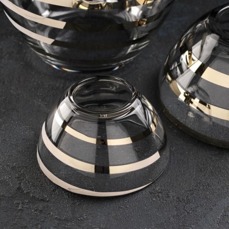 Set of salad bowls "Serpentine", 3 items: 1.75, 800 ml, 250 ml, gold spraying color-1