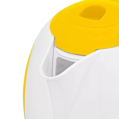 Electric kettle KitFort KT-6607-3, plastic, 1 l, 1300 watts, white-yellow-3