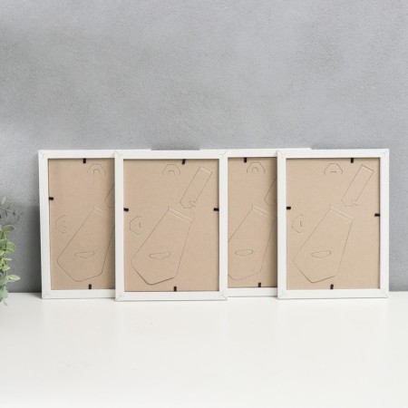 Set of photo frames MDF "OfficeSpace" 15x21 cm, 4 pcs, white (plastic screen)-2
