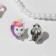 Set of children's 4 items: clips, beads, bracelet, ring "Unicorn", color