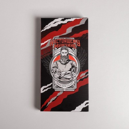 Chocolate box, confectionery packaging, “real man”, with a window, 17.3 x 8.8 x 1.5 cm-4