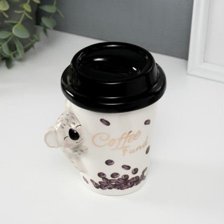 Pig a piggy bank Coal with coffee 10.2x12.8x14.2 cm-4