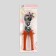Winging stroke, with rubberized handles, 25 × 9 cm, silver/red color