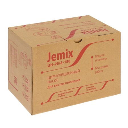 Circulation pump Jemix Central Administrative District-25/6-180, 44/70/100 W, pressure 6 m, 26/45/60 l/min, cable 6m-4