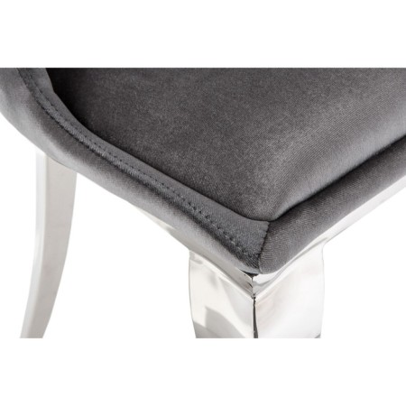 SHEET on the metal frame Erica metal/fabric, chrome/gray 60x57x79 cm-5