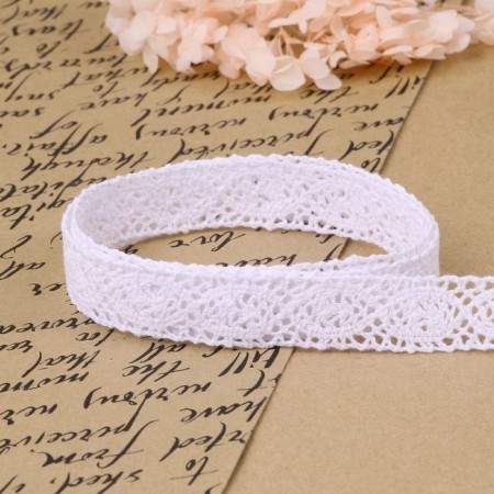 Knitted lace, 22 mm × 10 ± 1 m, white color-2