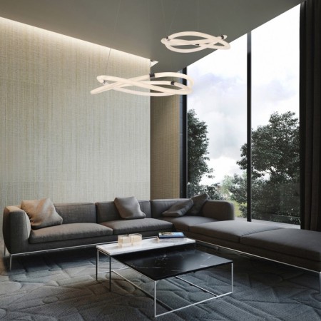 Suspended chandelier Mantra line, Led, 3150lm, 3000k, 500 mm, chromium color-6