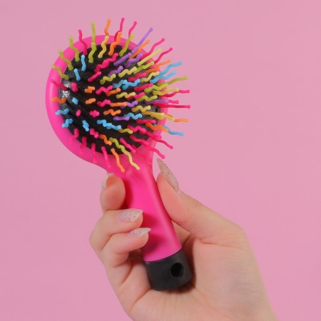 The comb is massage, with a mirror, 7.7 × 15.2 cm, color mix-5