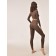 Crop Top female with long sleeve Mirey Crop Top Manica Lunga, size 44-46, dark brown color