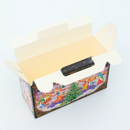 New Year. Gift box New Year's gift Small "Winter Fun" 17.5 x 7 x 10.5 cm.-3