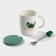 Ceramic mug with a lid and a spoon "Dino", 320 ml, Mix drawing