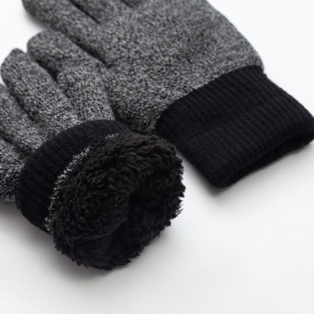 Men's gloves minku "Melange", p. 8-9, central black-1