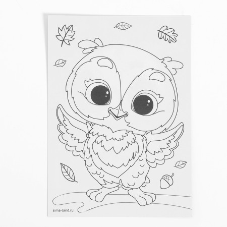 Application with rhinestones for children "Owl", A6, a set for creativity-2