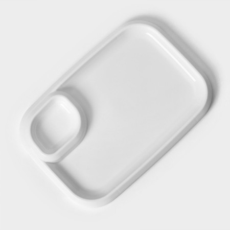 A barbecue dish with a saucer 30.3 × 21 × 2.5 cm, white color-2