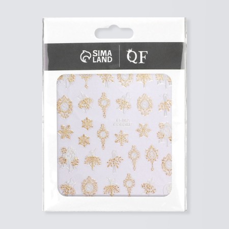 Nail stickers 10.2*8cm watch CJ-082 Gold/White substrate QF-3