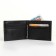Male purse for magnet, clip for bills, separation for SIM cards, black color