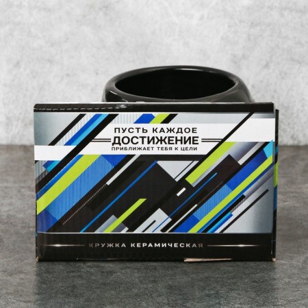 Ceramic “helmet” mug, black, 600 ml, black color-6