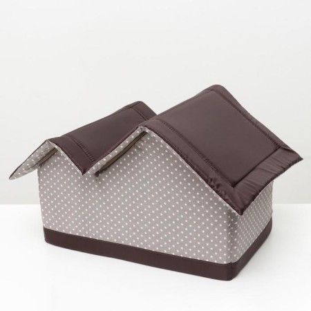The house is double "villa". 53 x 33 x 37 cm, calico, beige-brown-2