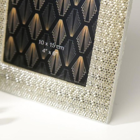 Photo frame Polystone 10x15 cm "Snake leather" silver 18.7x13.7 cm-2