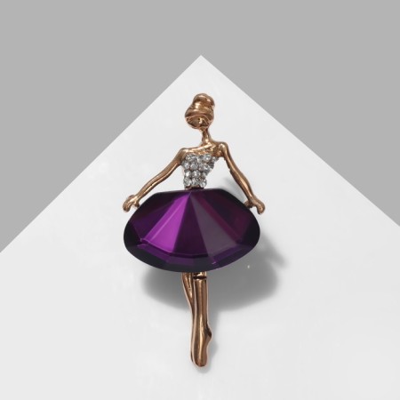 Brooch "Ballerina", purple color in gold-1