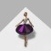 Brooch "Ballerina", purple color in gold