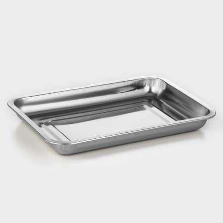 Stainless steel baking sheet, 35 × 26 × 3.5 cm, chrome color-1
