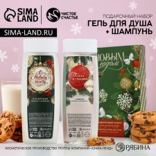 Gift set of cosmetics “Happy New Year!”, Shower gel 250 ml and hair shampoo 250 ml, pure happiness