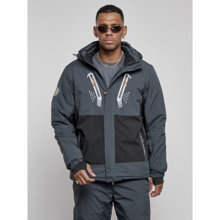 Male winter ski costume, size 48, dark gray color-6