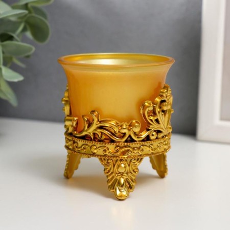 Climber Plastic, glass "Lotus flower" gold 6.5x6x6 cm-2