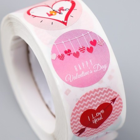 Stick Paper "I love you" d = 2.5 cm 500 pcs in a roll 3x6.5x6.5 cm-3