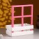 Wooden Kashpo 25 × 18 × 30 cm "Bouquet under the window", with a handle, white pink