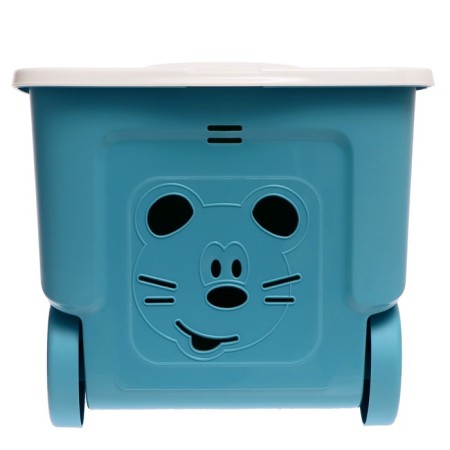 Children's box for toys cool, on wheels 50 liters, color blue bell-3