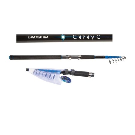 Universal Volzhanka rod “Sirius”, 8 sections, test up to 100 g, 3.6 m, black color