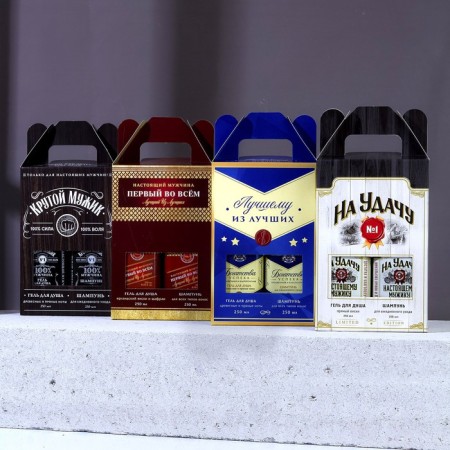 Set “First in All”, shower gel and hair shampoo in whiskey bottles, 2x250 ml-5