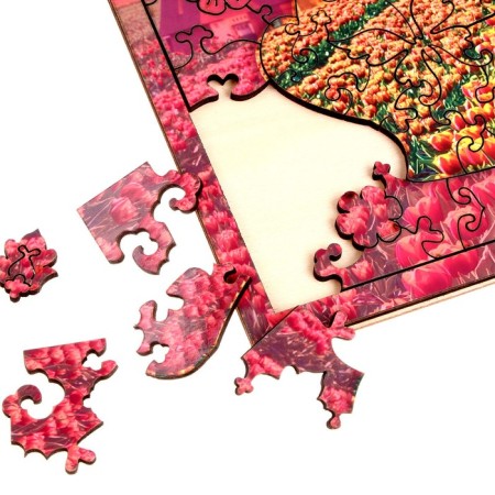 Puzzles wooden curly "Blooming tulips", 142 elements-4