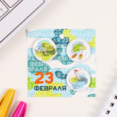 Icons sunset set 3 pcs d = 25 mm "tank" 7x7 cm-1