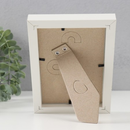 MDF photo frame (100) 10x15 cm, white color (plastic screen)-3