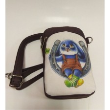 Cумка женская Colibri корич. оксфорд Зайчик на подкове