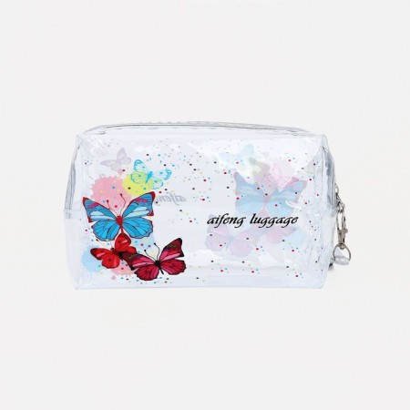 Cosmetic bag with lightning, silver color-1