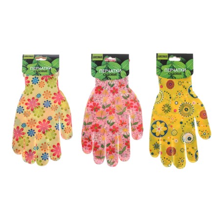 Garden, nylon gloves, without coating, size 9, color mix, Greengo-6