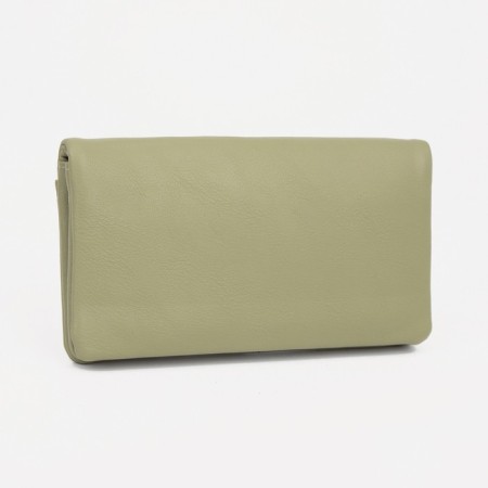 Women's wallet on magnets, green color-1